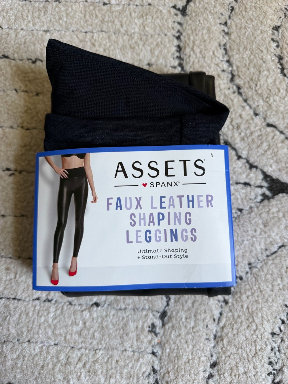 SPANX ASSETS Faux Leather Shaping Leggings - Black